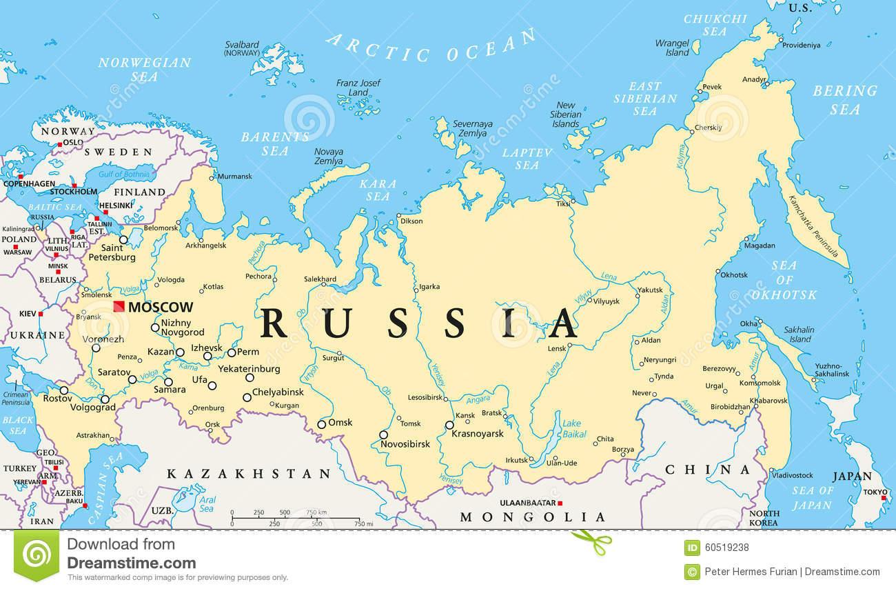 Avrupa, Rusya siyasi haritası, Rusya siyasi Haritası (Doğu ...